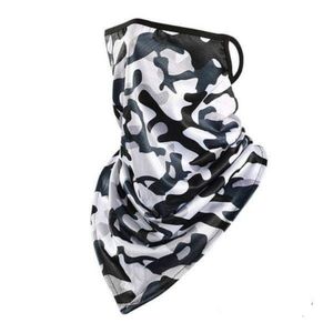 Camouflage style Face Mask Neck Scarf w Ear loops